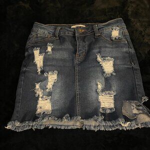 Forever 21 Distressed Denim Mini Skirt Size 27